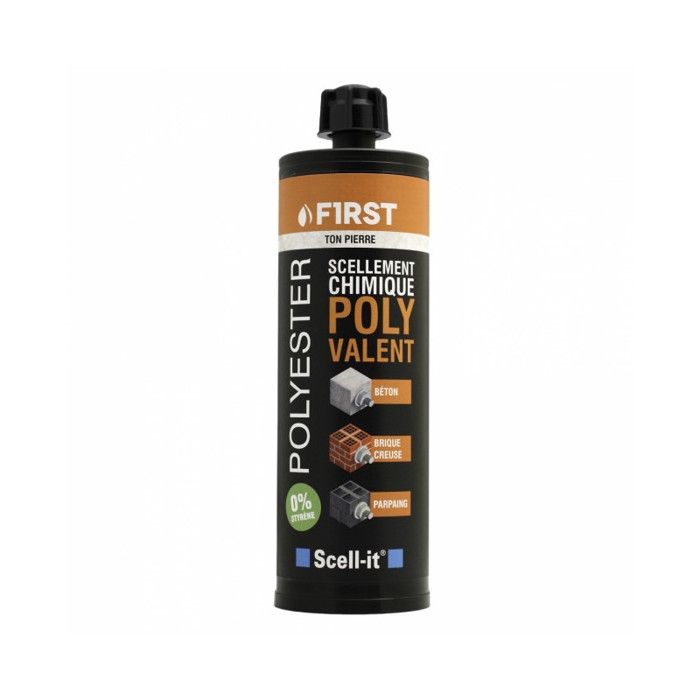 Cartucho de sellado químico polivalente first scell-it - 410 ml - gris horm