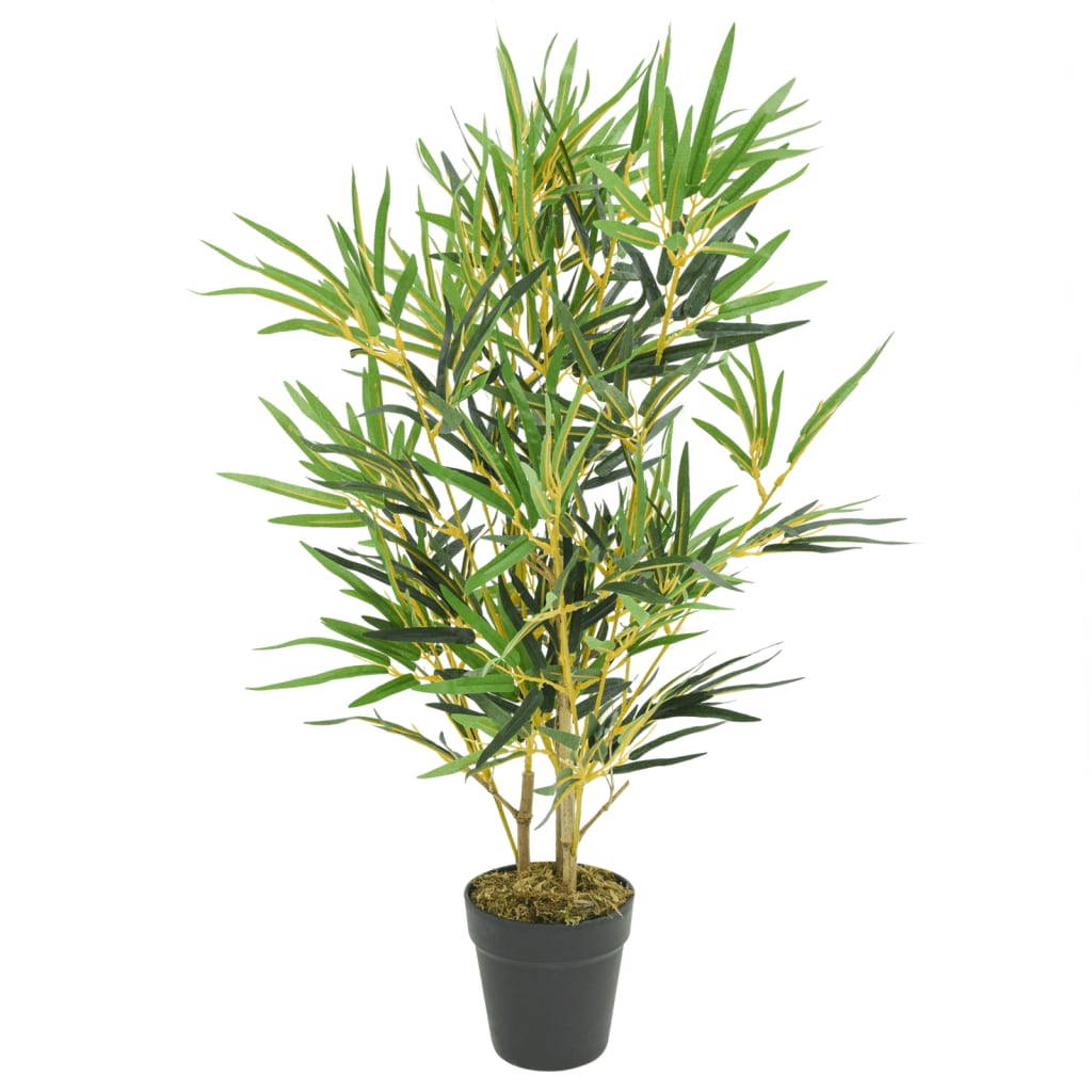 vidaXL árbol de bambú artificial con 368 hojas verde 80 cm
