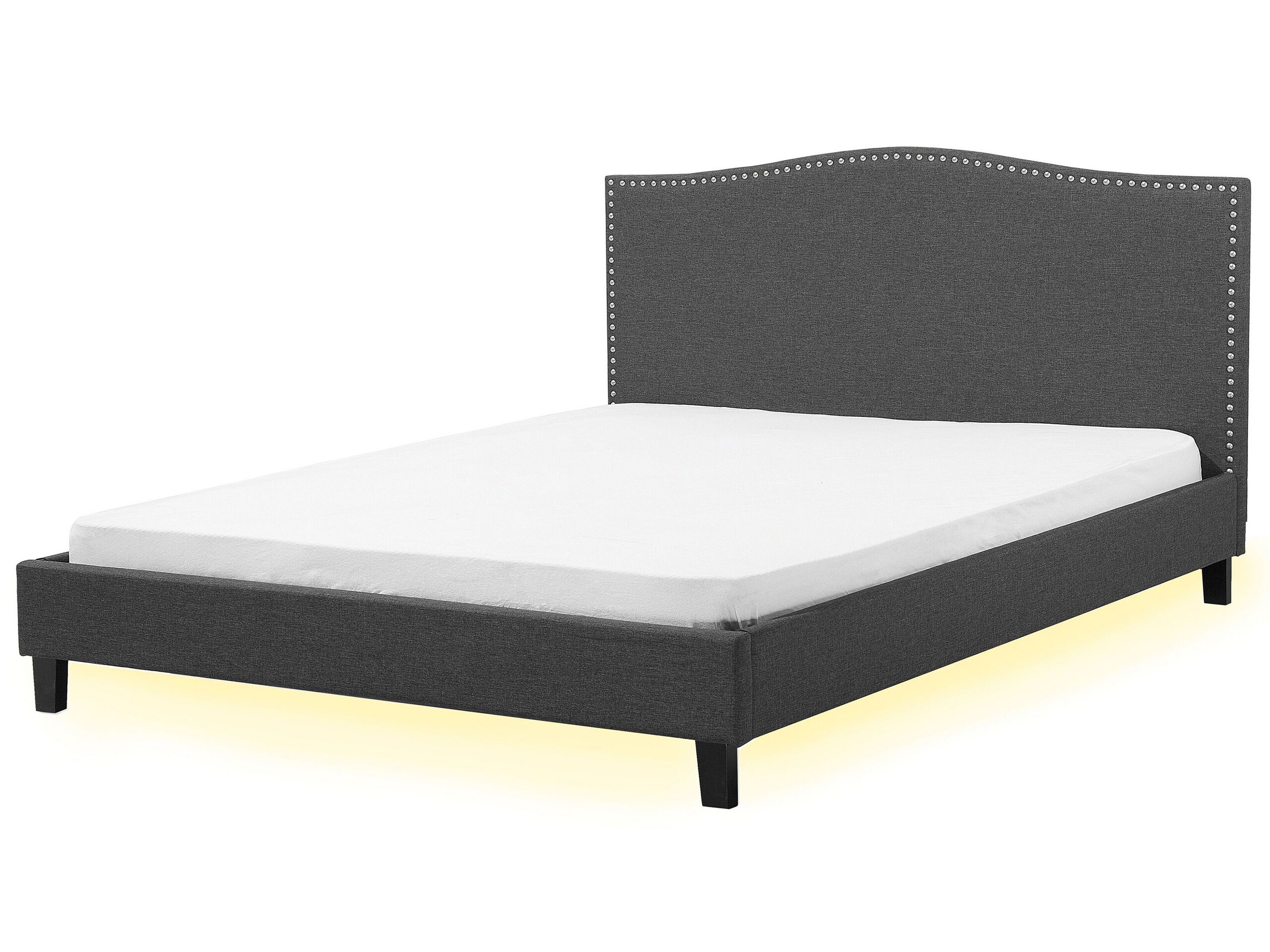 Cama tela montpellier 180 x 200 cm LED blanco
