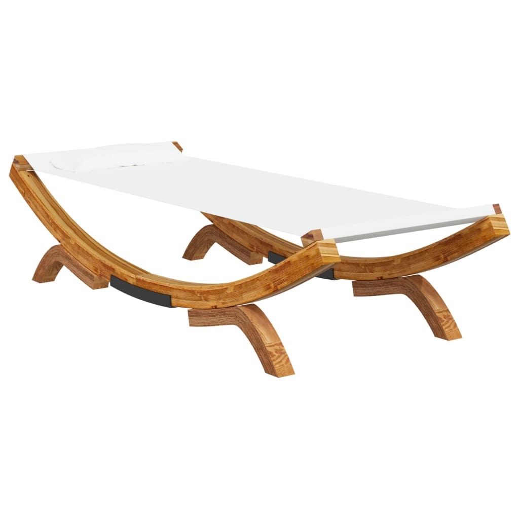 vidaXL tumbona de madera maciza curvada crema 100x188,5x44 cm