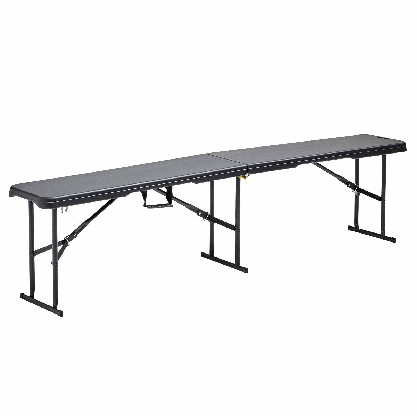 Oviala - silla plegable negra de 3 plazas de 180 cm