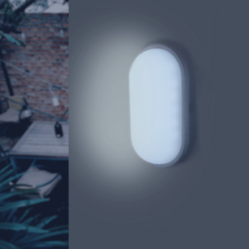 Aplique LED blanco ovalado 20w ip65 - blanco frío 6000k - 8000k -