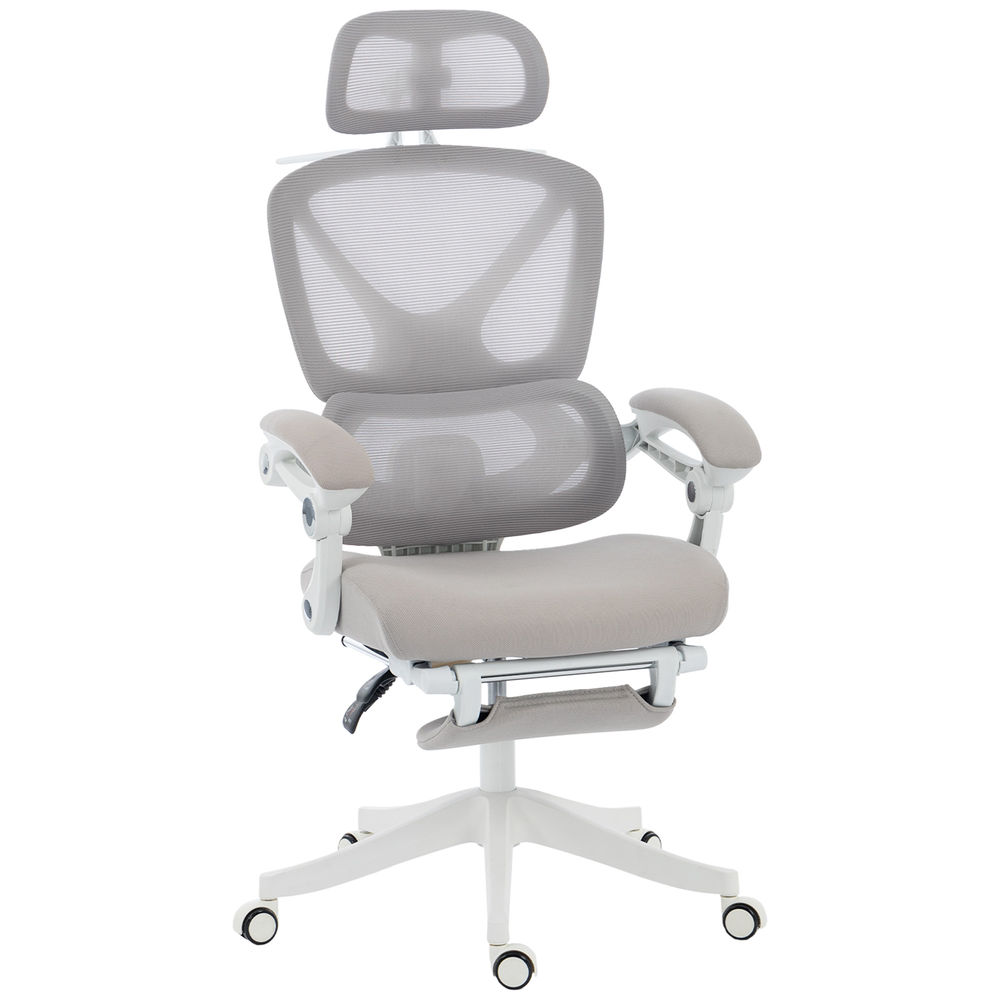 Silla de escritorio 71x70x129 cm malla color gris Homcom