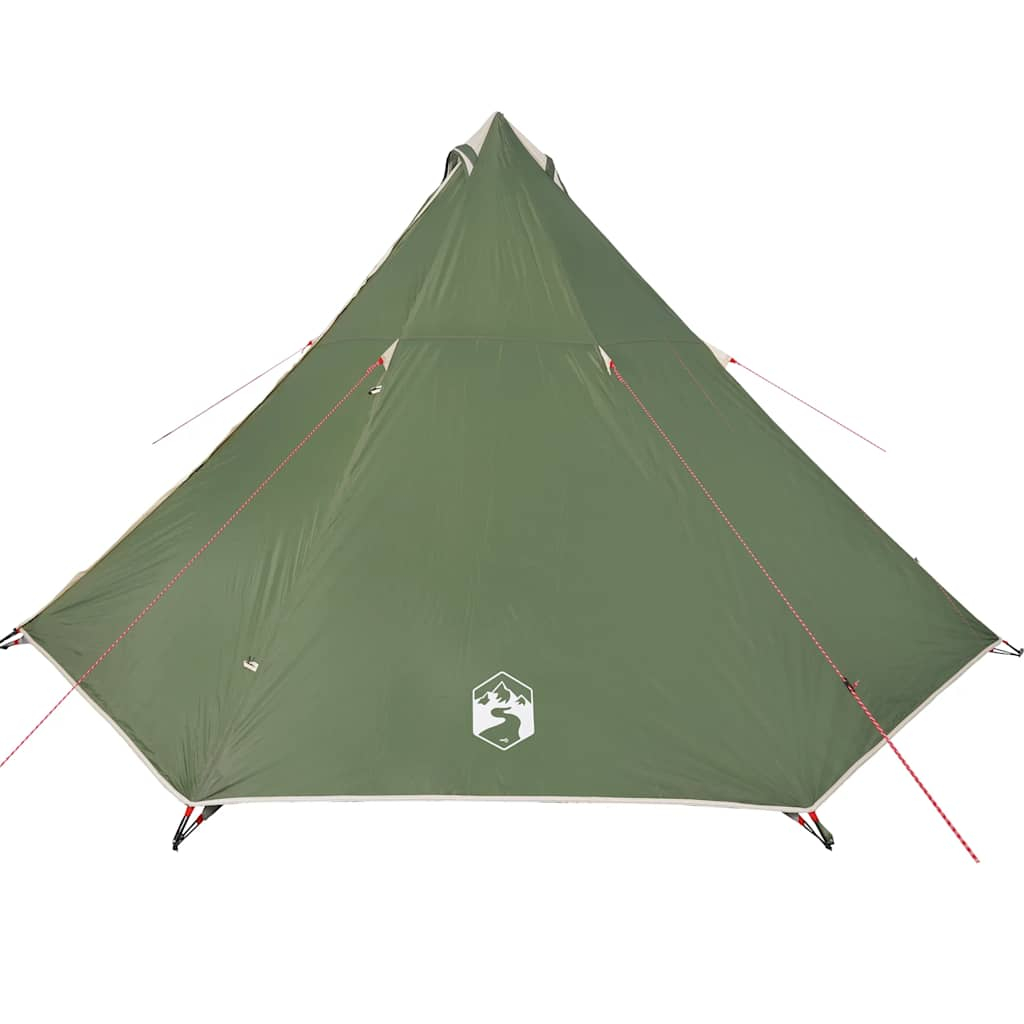 vidaXL tienda de campaña familiar tipi 8 personas impermeable verde