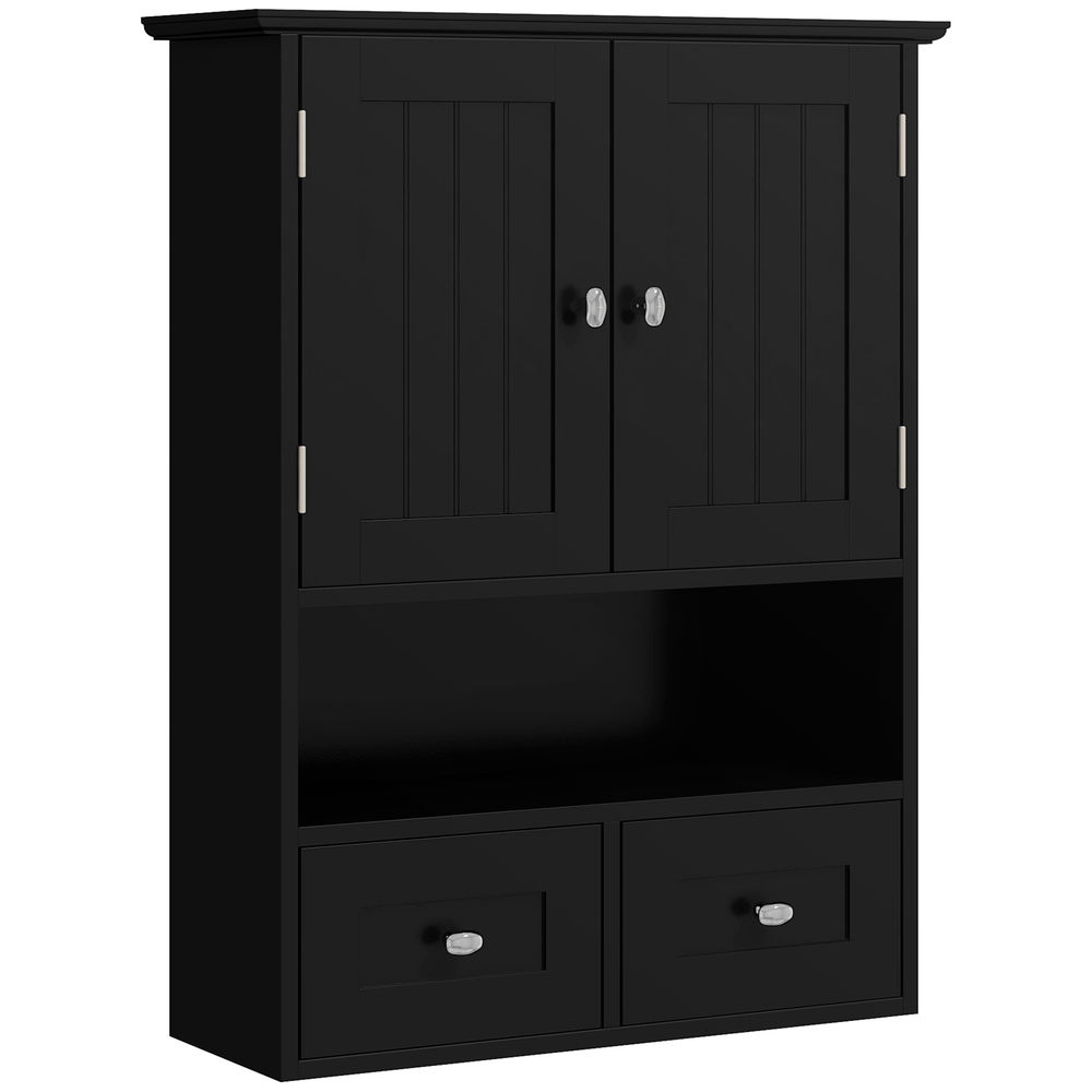 Armario de pared 50.8x17.8x66 cm mdf kleankin, hogar - baño