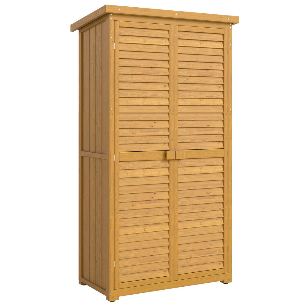 Cobertizo de madera 87x46.5x160 cm madera de abeto color marrón Outsunny