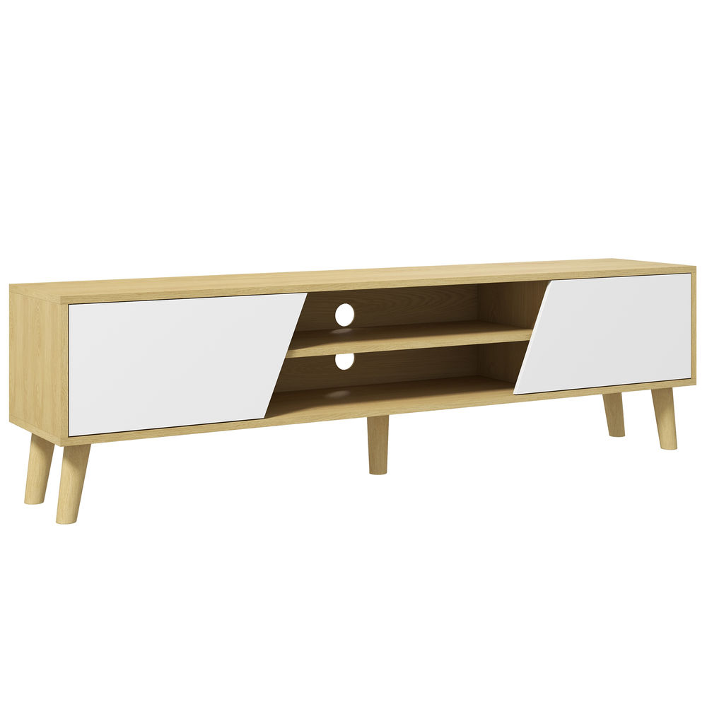 Mueble de tv 150x30x42 cm color marrón Homcom, hogar - muebles de salón