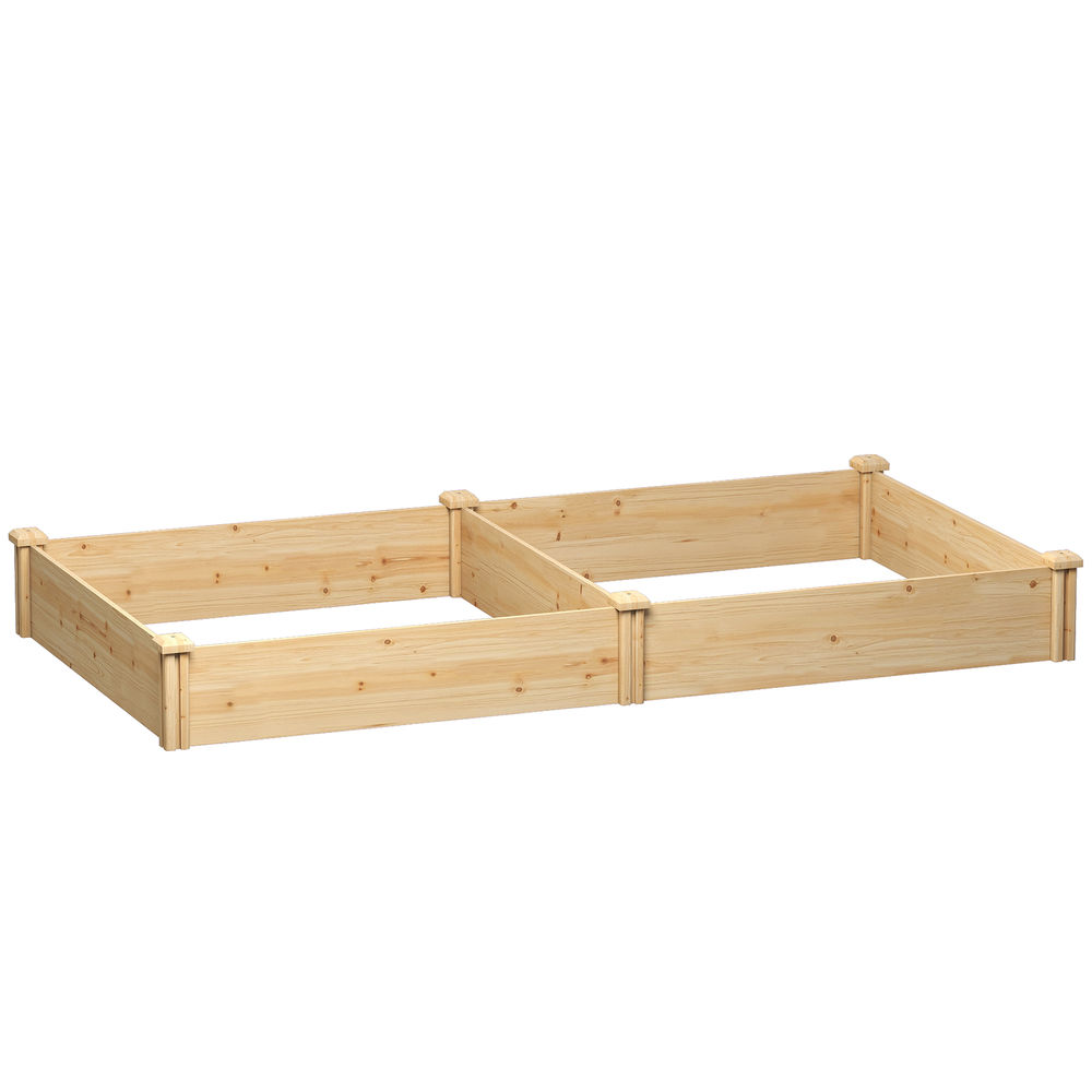 Jardinera 235x121x26 cm madera de abeto color marrón Outsunny