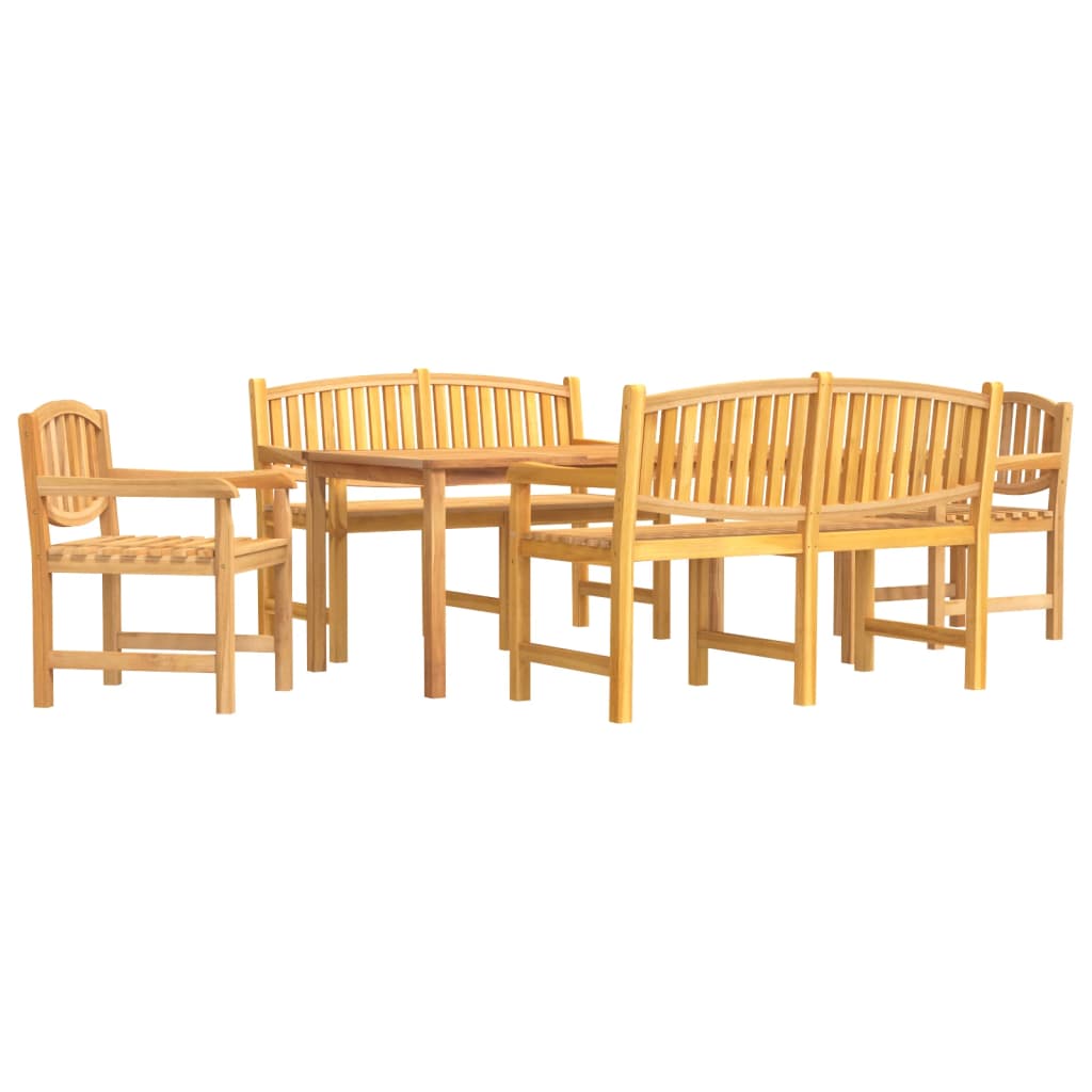 vidaXL juego de comedor para jardín 5 piezas madera maciza de teca