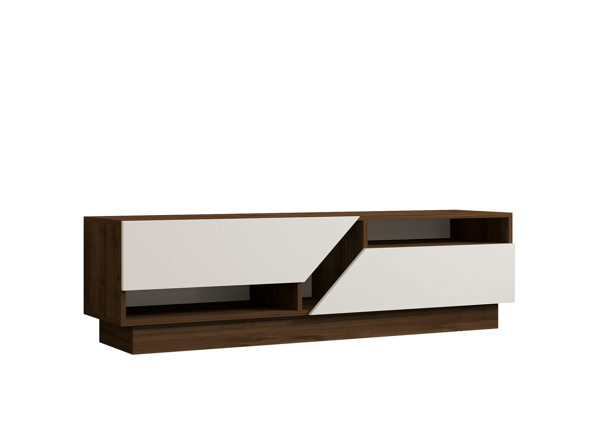 Mueble para la tele de madera <<koza>> - 160 x 40 x 45 cm - nogal blanco