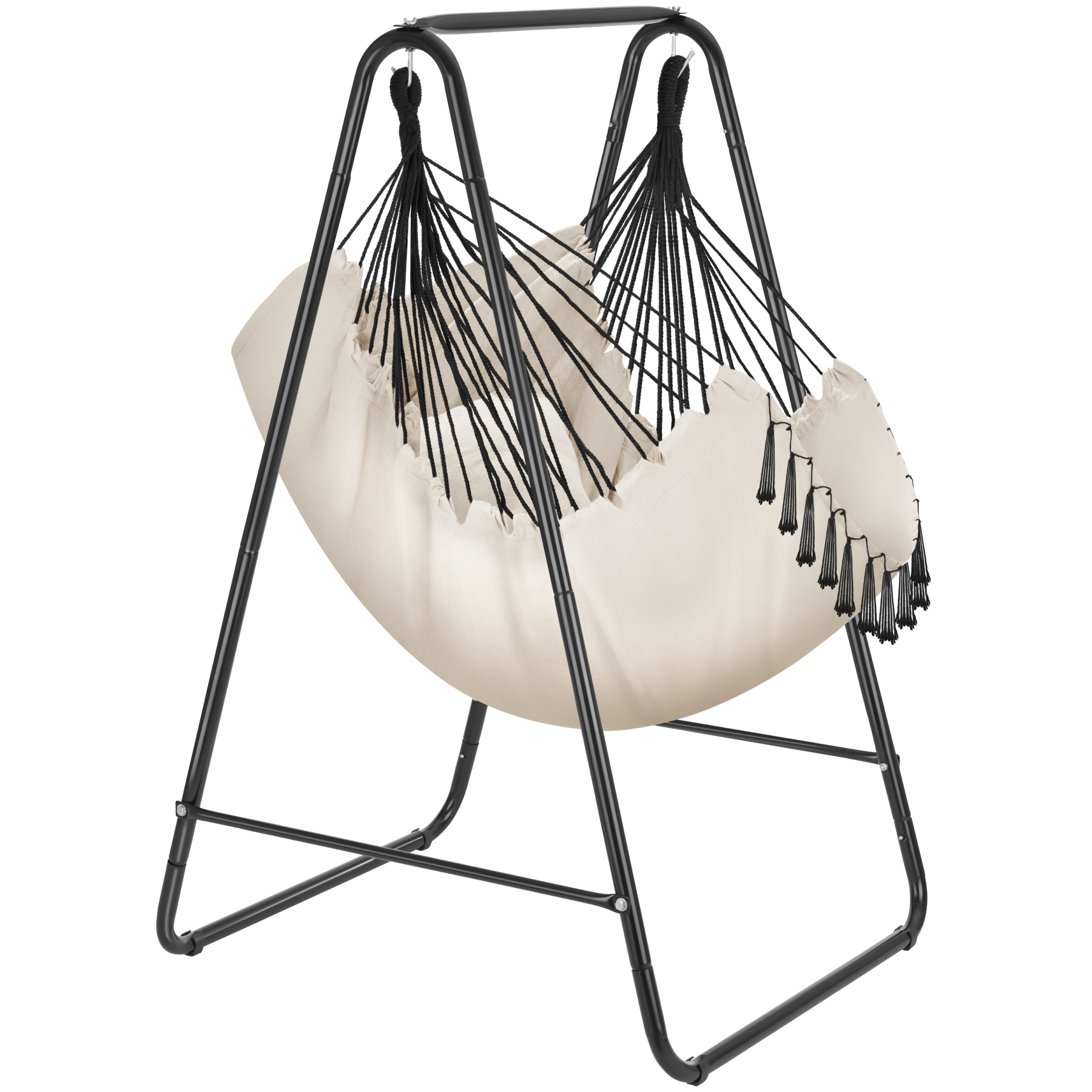 Silla colgante alison, estilo boho, capacidad de carga 160 kg, beige