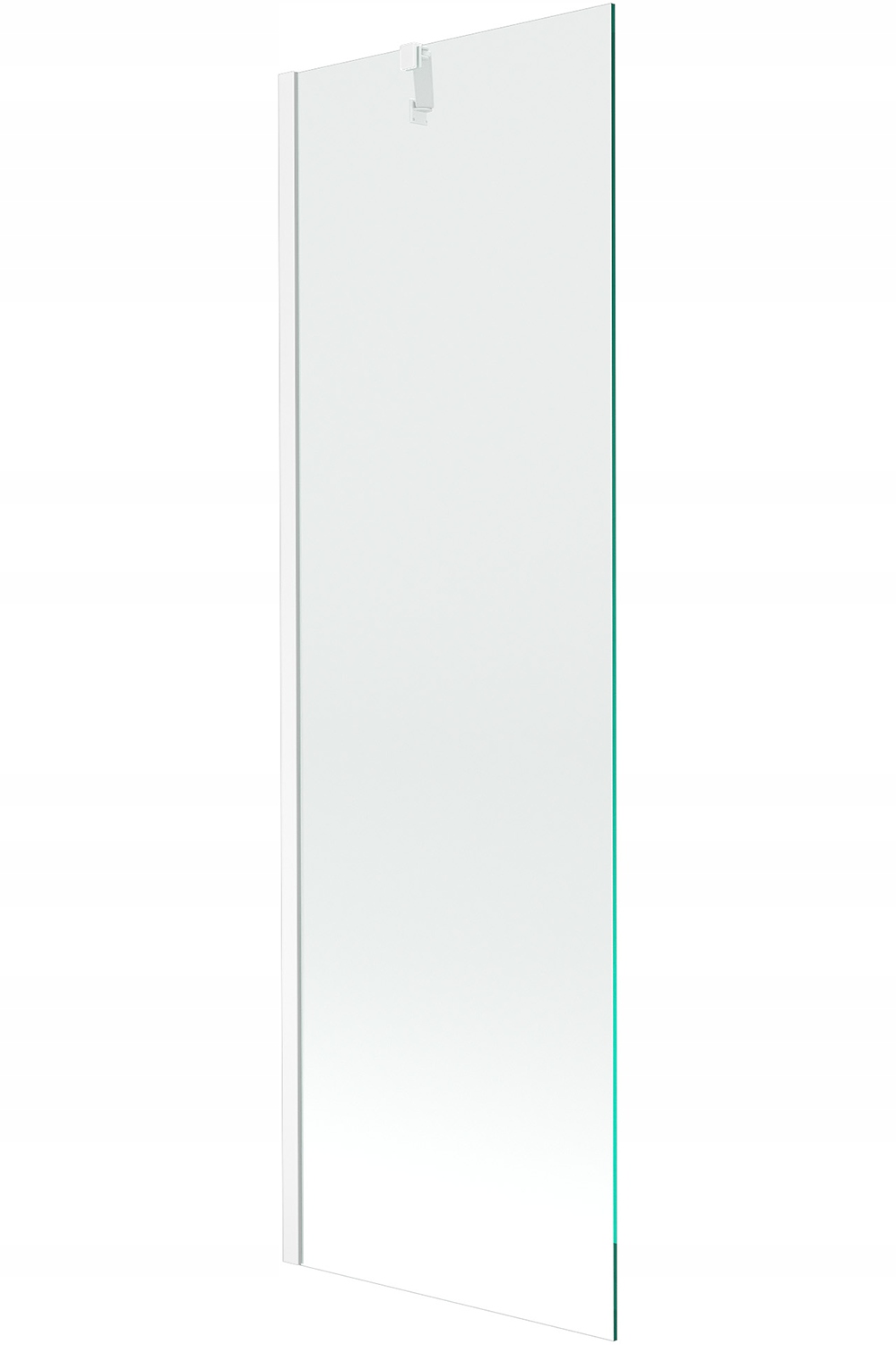 Mampara de bañera 1 hoja vidrio transparente, 60x150 cm, perfil blanco