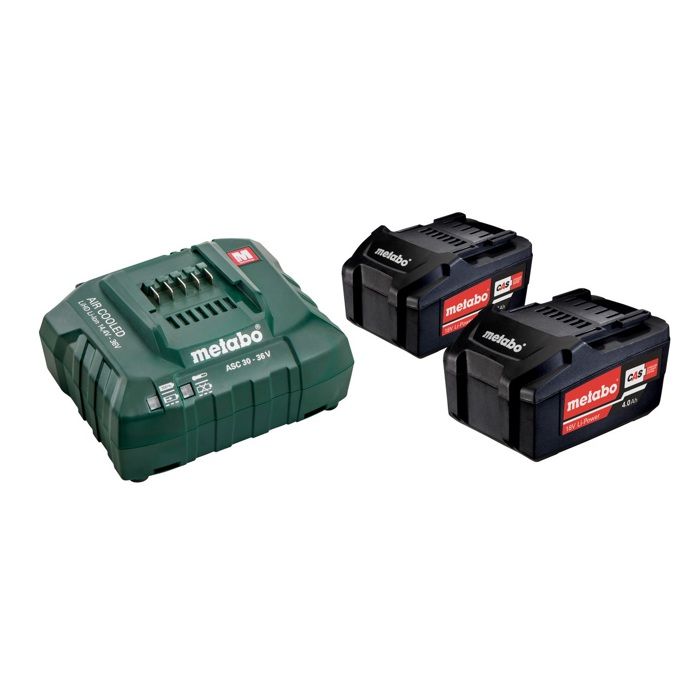 Pack baterías 2x4ah li‑ion 18v - cargador asc 55 - verde