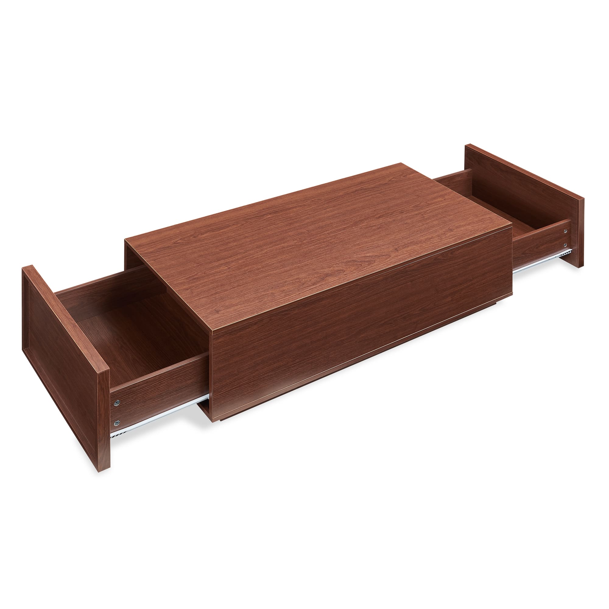 Mesa de centro turur con 2 cajones 104x50x40cm - nogal [en.casa]