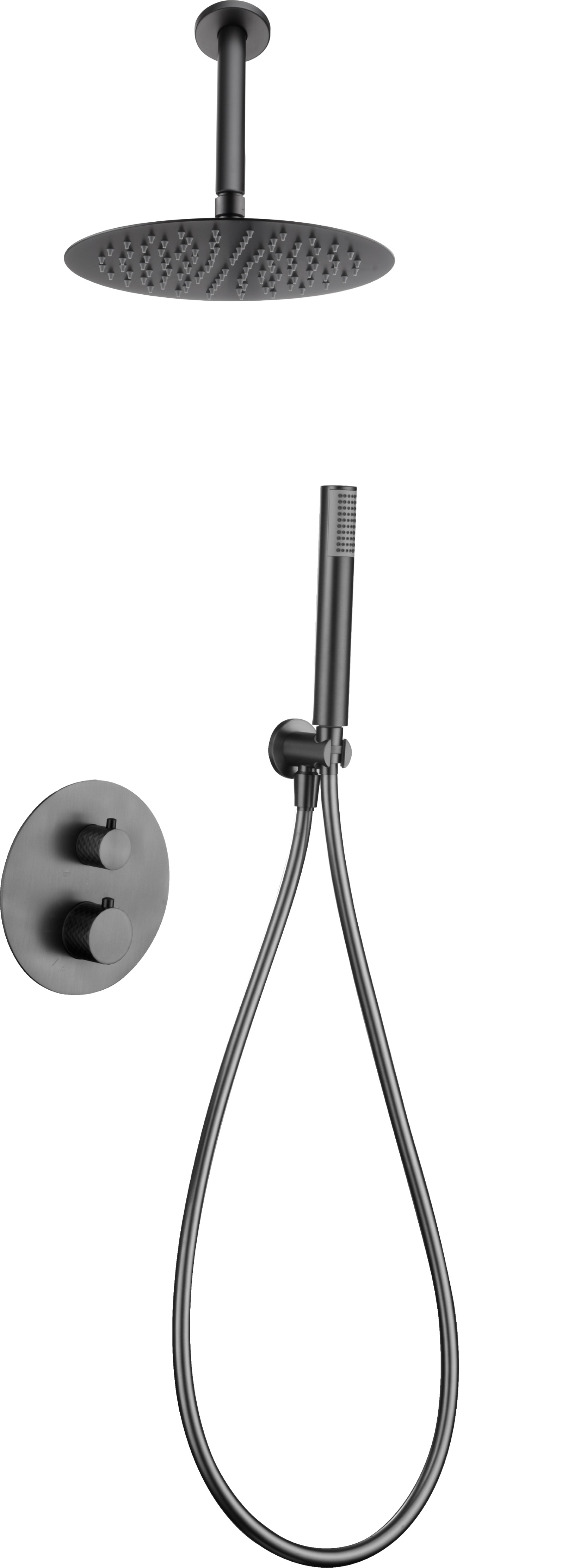 Imex - columna ducha empotrada termostática negra serie piamonte