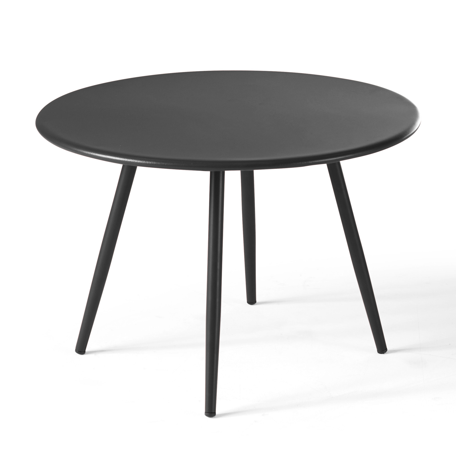 Oviala - mesa de jardín redonda de metal gris antracita 50 cm