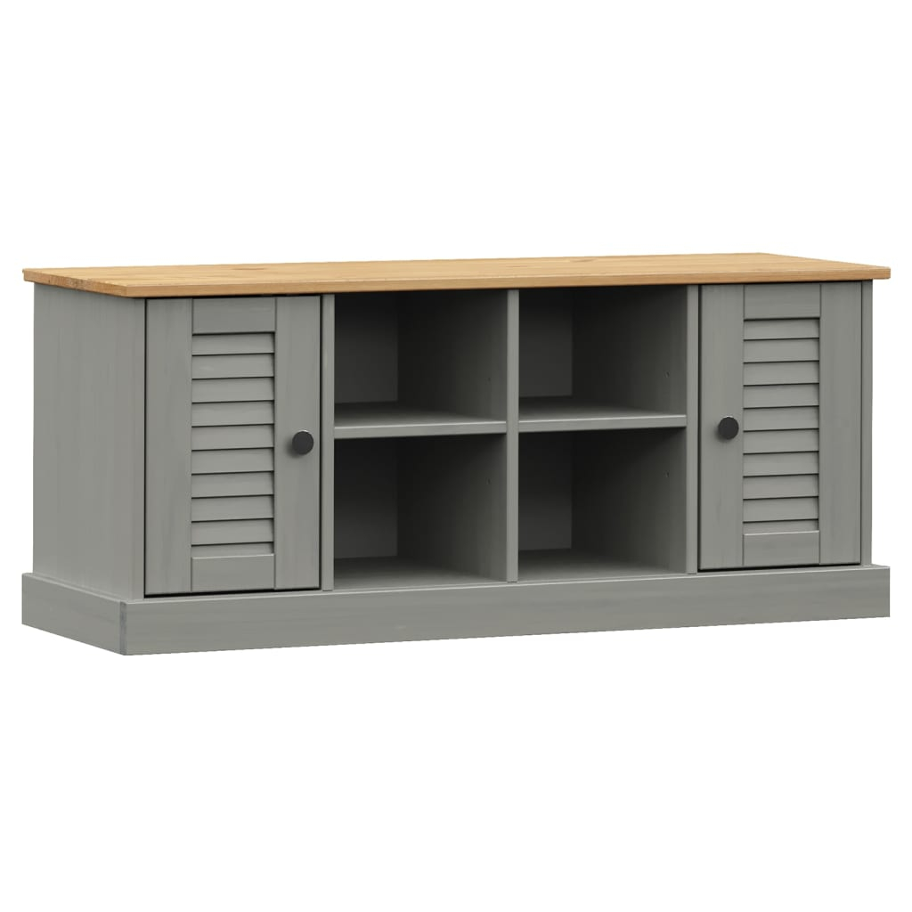 vidaXL zapatero vigo madera maciza de pino gris 106x35x45 cm