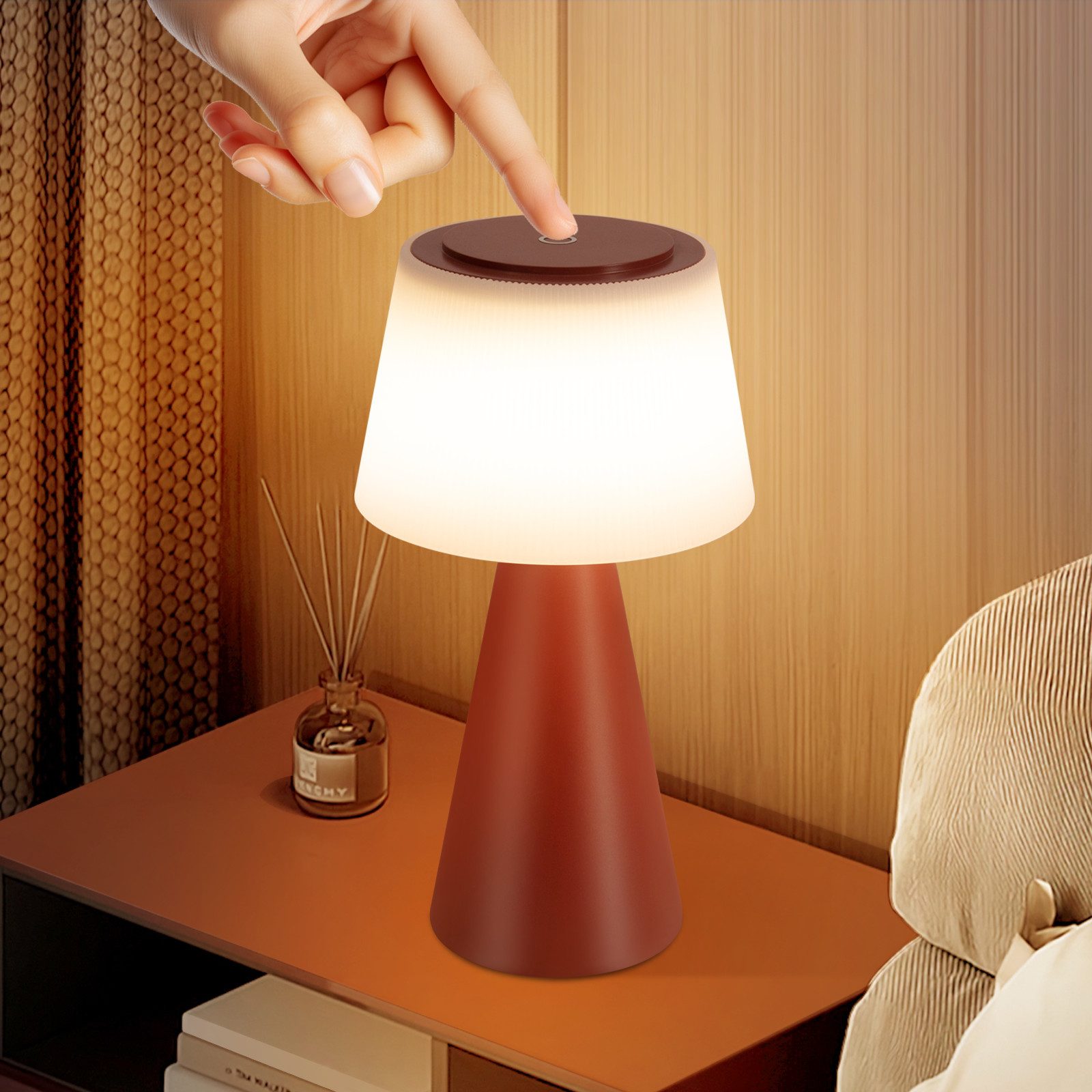 Nettlife lámpara de mesa LED rojo 13x13 ip44
