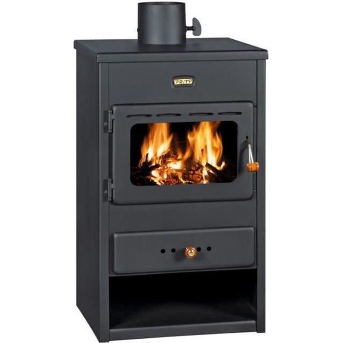 Prity - estufa de leña k12 - 10 kw - clase a - negro