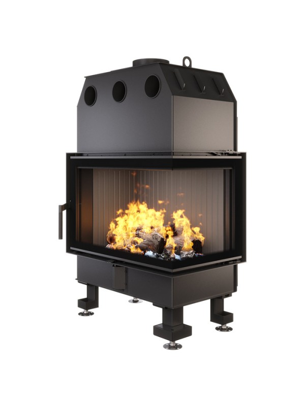 Chimenea de esquina inserto ap derecha negro energy 75x50x47-15,1 kw