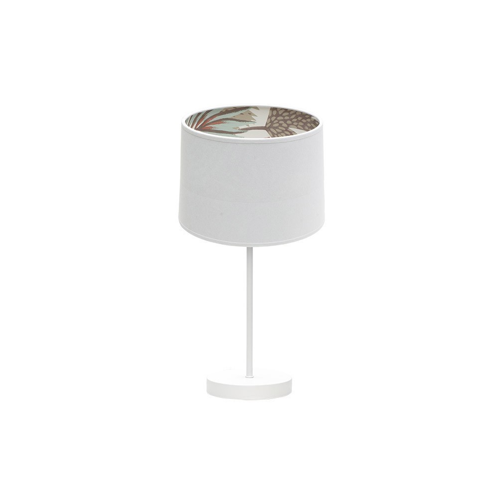 Sobremesa pequeña 1xe14 blanco blanco estampado túnez
