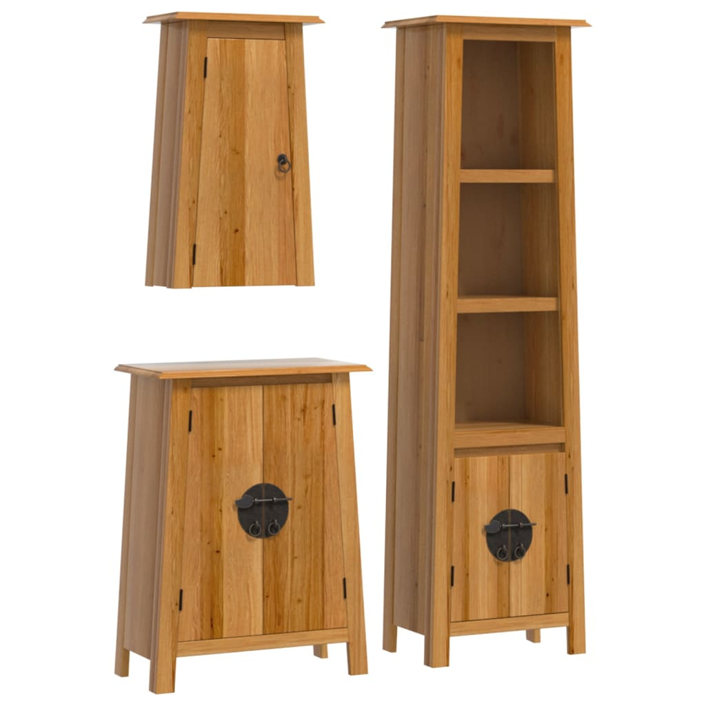 vidaXL conjunto de muebles de baño 3 piezas madera maciza de pino