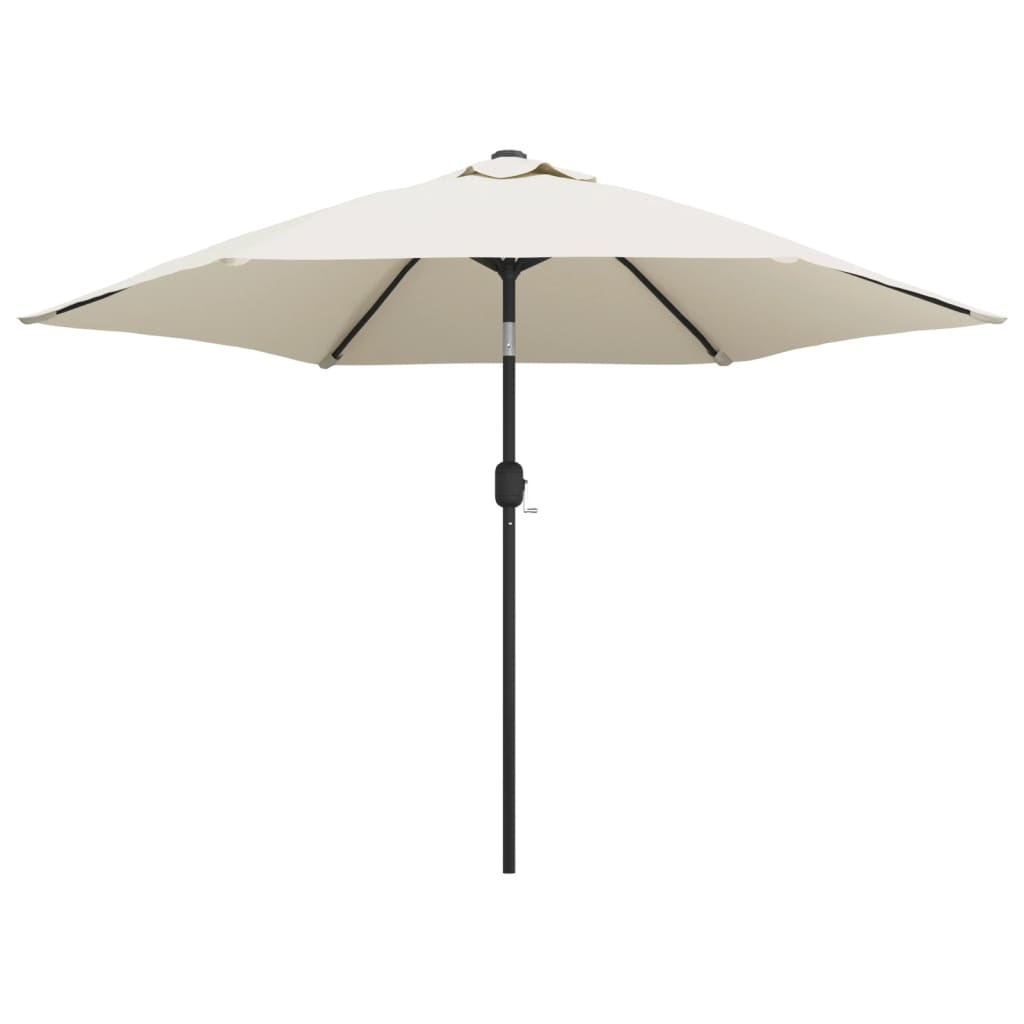 vidaXL sombrilla con palo de acero blanca arena 3 m