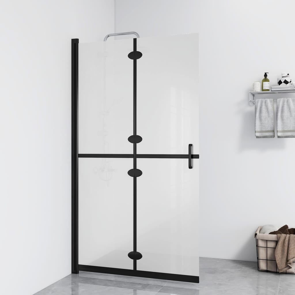 Mampara de ducha plegable vidrio esg esmerilado 100x190 cm