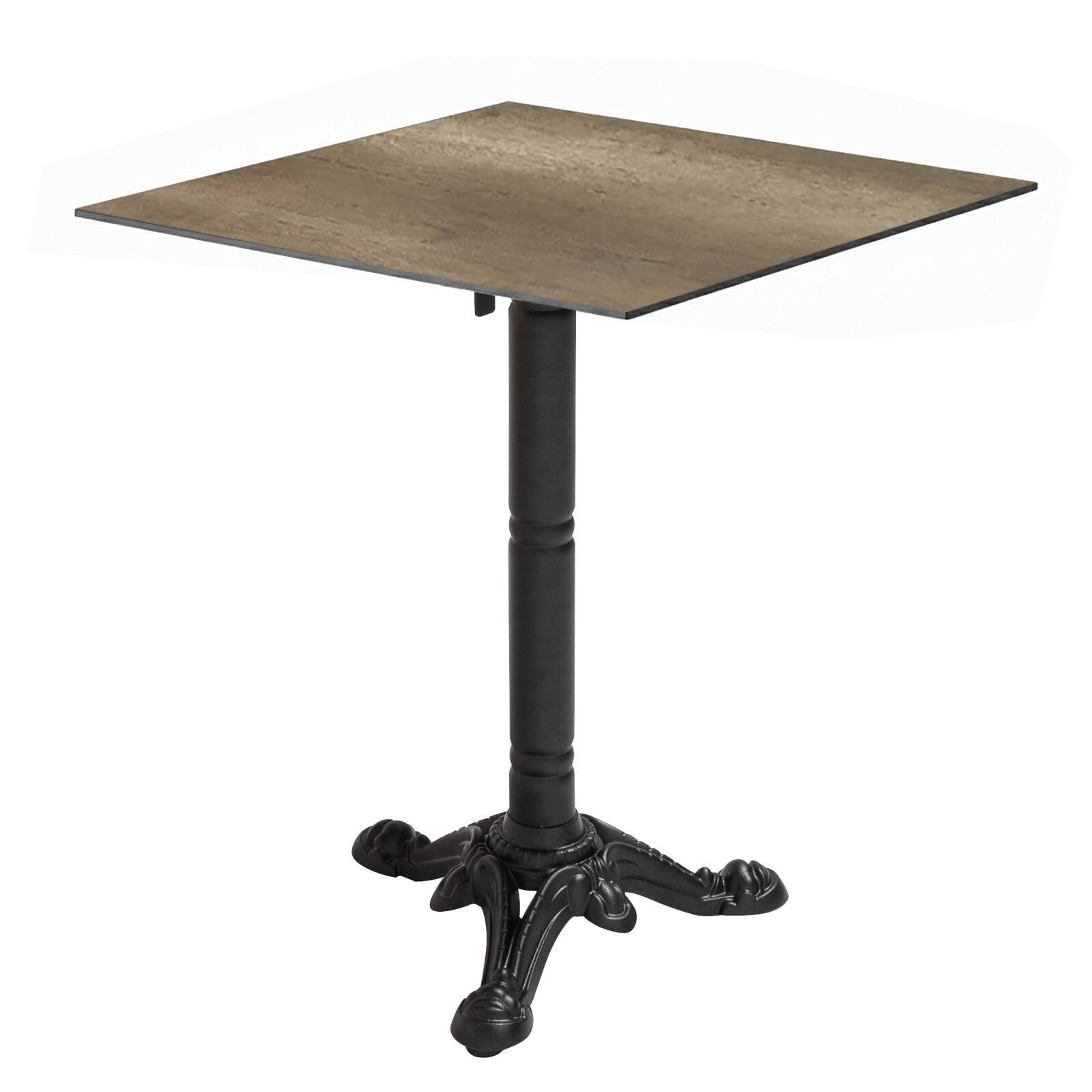 Oviala - mesa de bistro de jardín cuadrada inclinable 60 cm roble ahumado