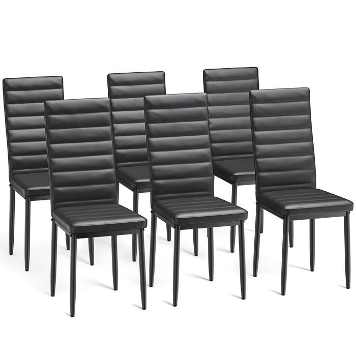 Sillas escandinavas - pu negro - lote de 6 - 96 cm
