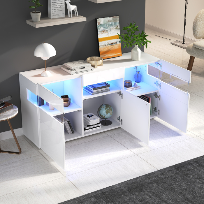 Aparador para salón blanco 3 puertas 66.5x140x40.5cm