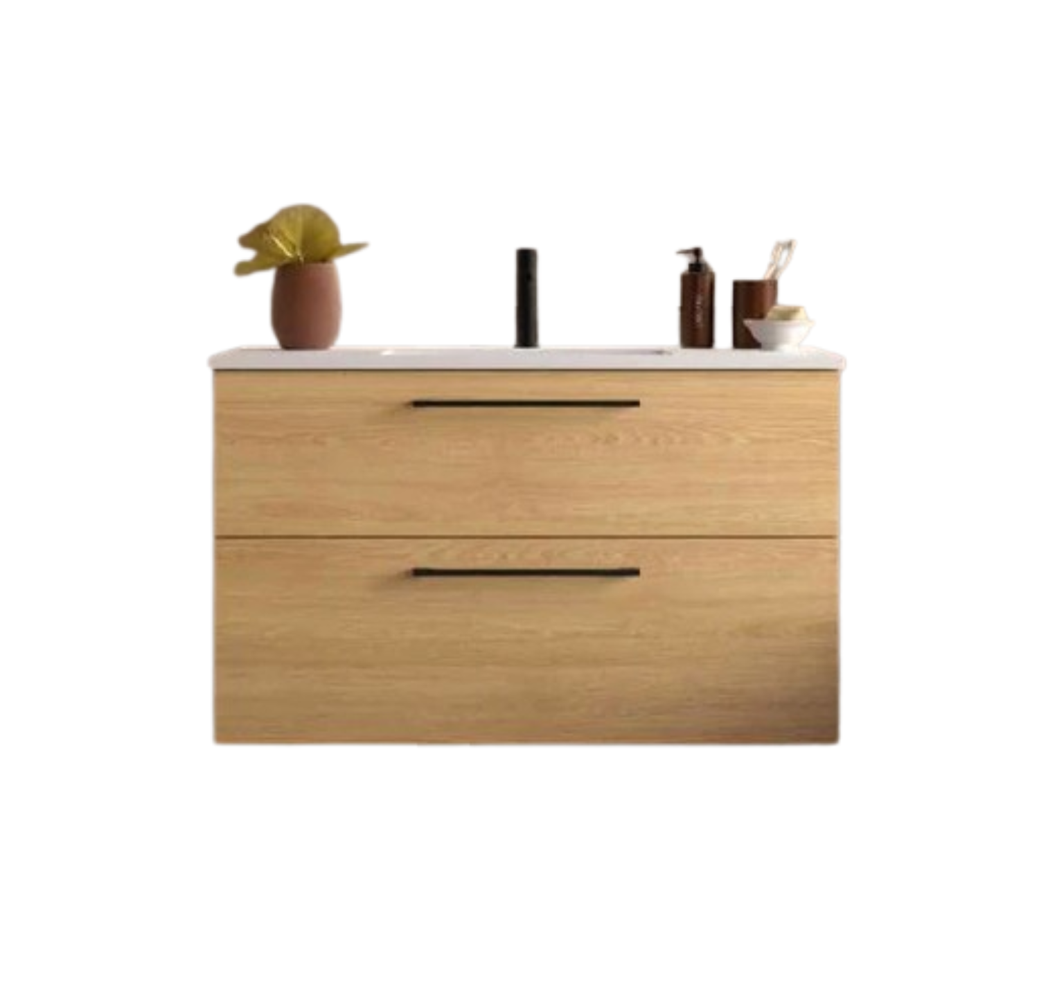 Mueble baño 2 cajones + lavabo bajo encimera - 60x46 2 cajones