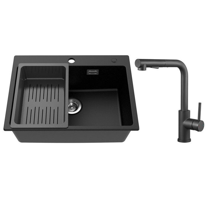 Fregadero de cocina 60x45cm - cecipa max - granito - grifo de cocina extraí