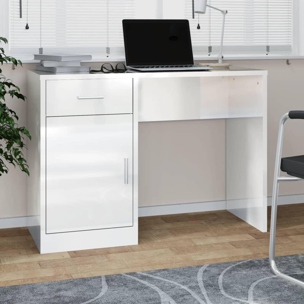 Escritorio con cajón y armario contrachapada 100x40x73 cm es1178