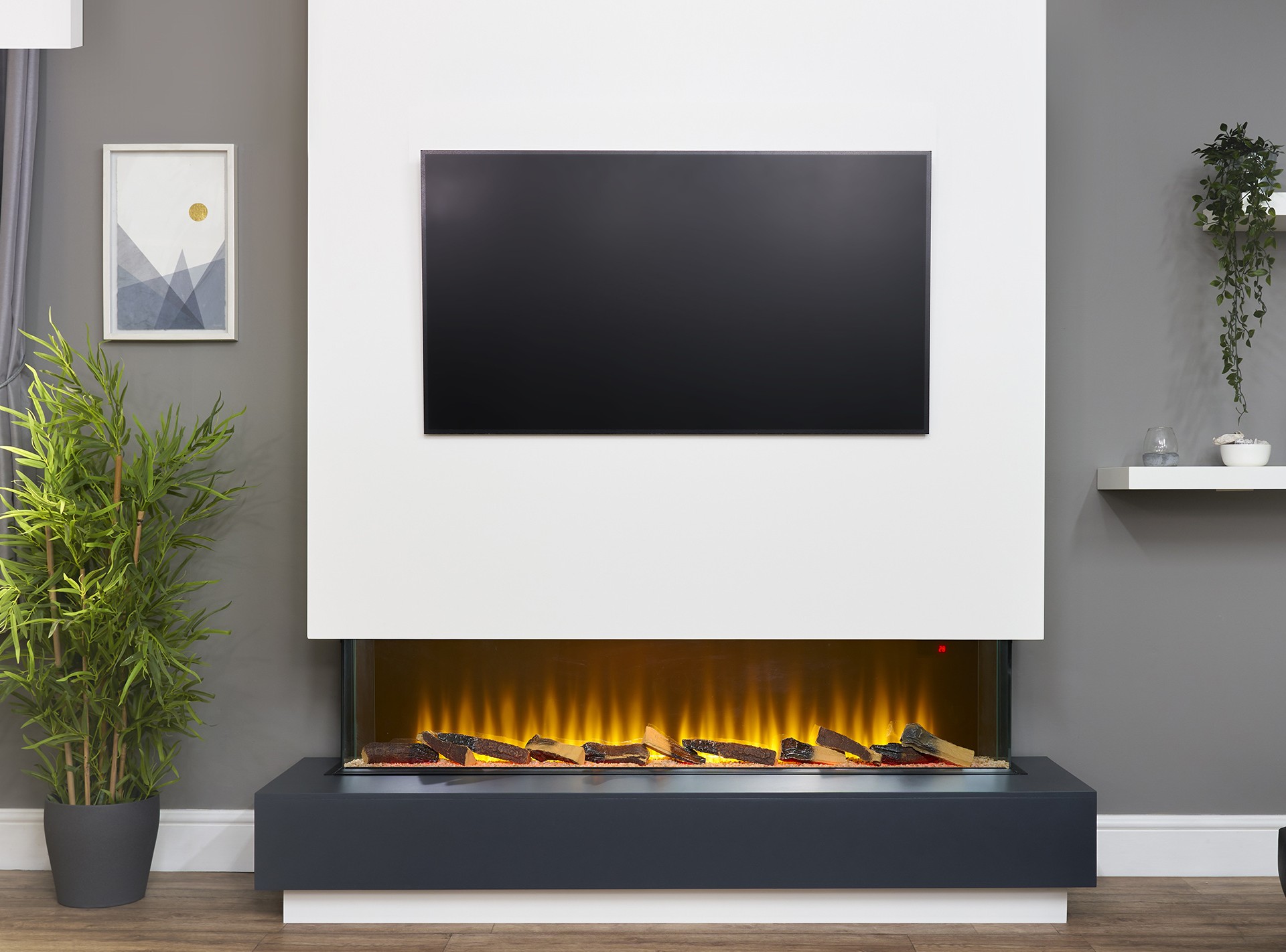 Chimenea eléctrica de pared panorámica adam sahara, 61 puLGadas