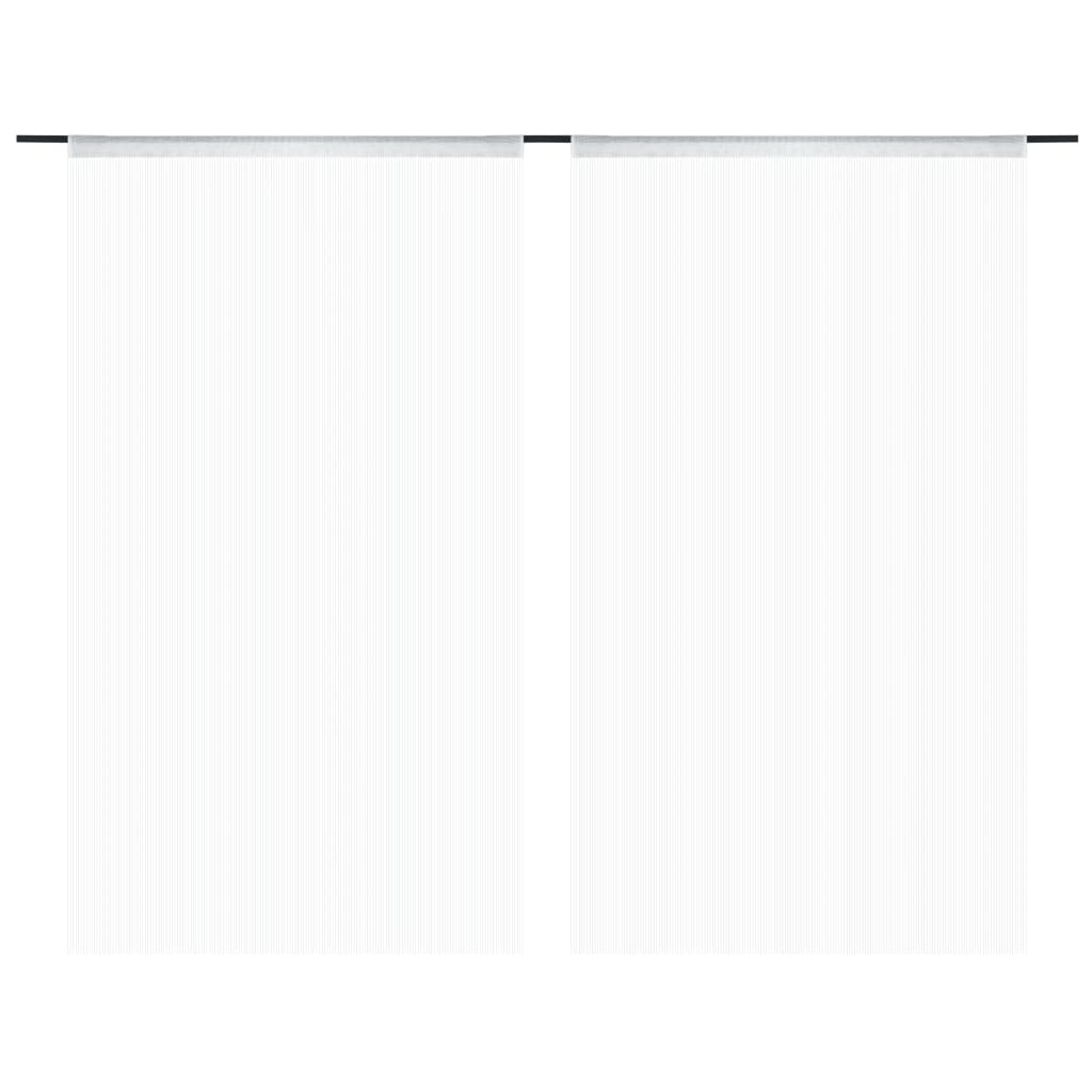 Cortinas de flecos 2 piezas 100x250 cm blancas es4573