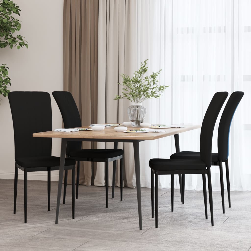 Sillas de comedor 4 unidades terciopelo negro qweo7109