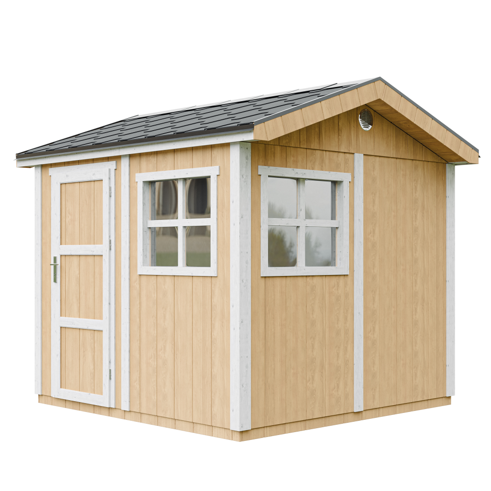 Caseta de jardín Timbela m913-harvest honey, 5,9 m², premium, con suelo