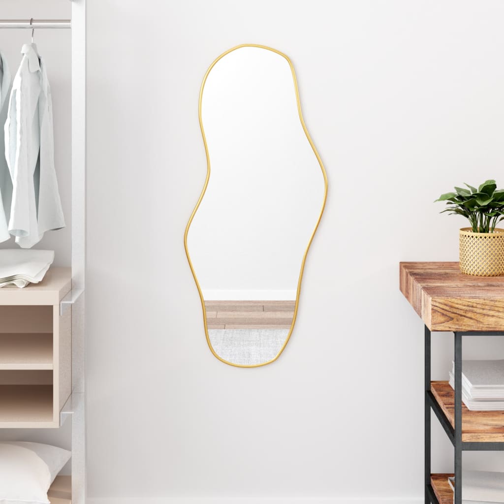 Espejo de pared dorado 90x40 cm