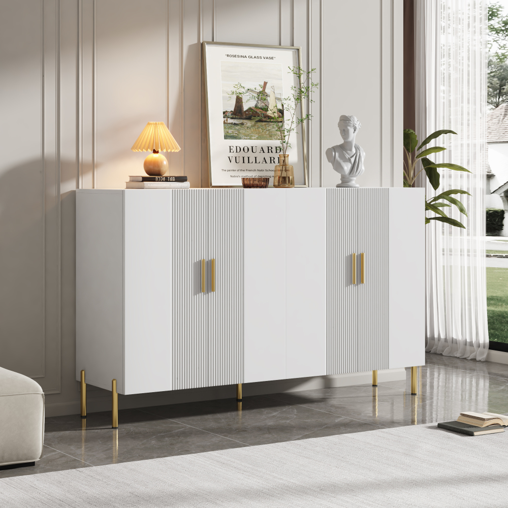 Aparador para salón comedor 4 puertas blanco mate 100x160x35cm