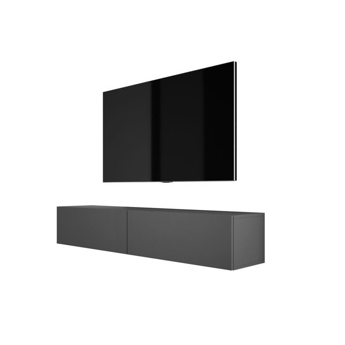 Mueble de tv suspendido - 170 x 34 x 32 cm - antracita - panel laminado - c