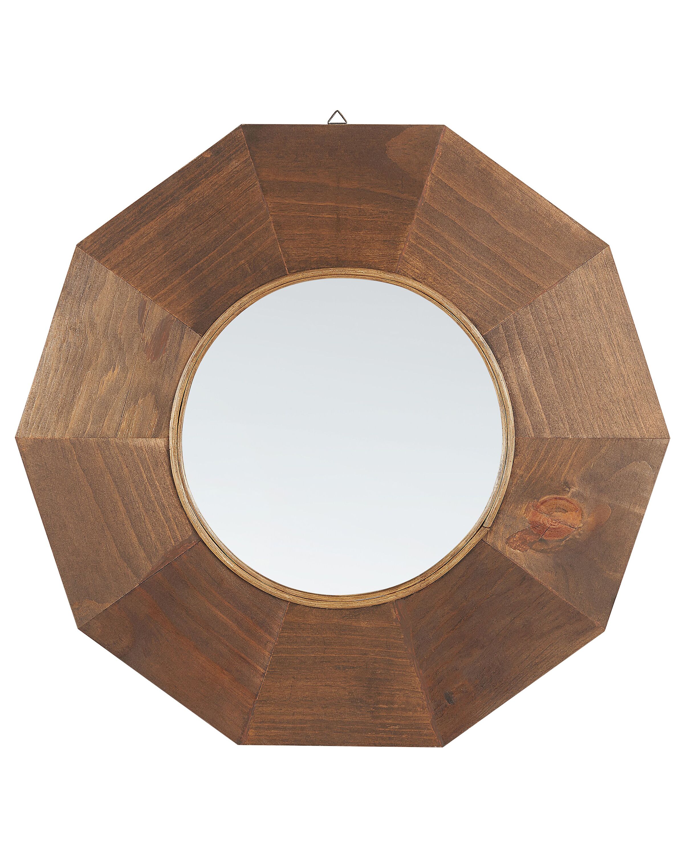 Espejo de pared asem 60 cm 60 cm madera de álamo marrón