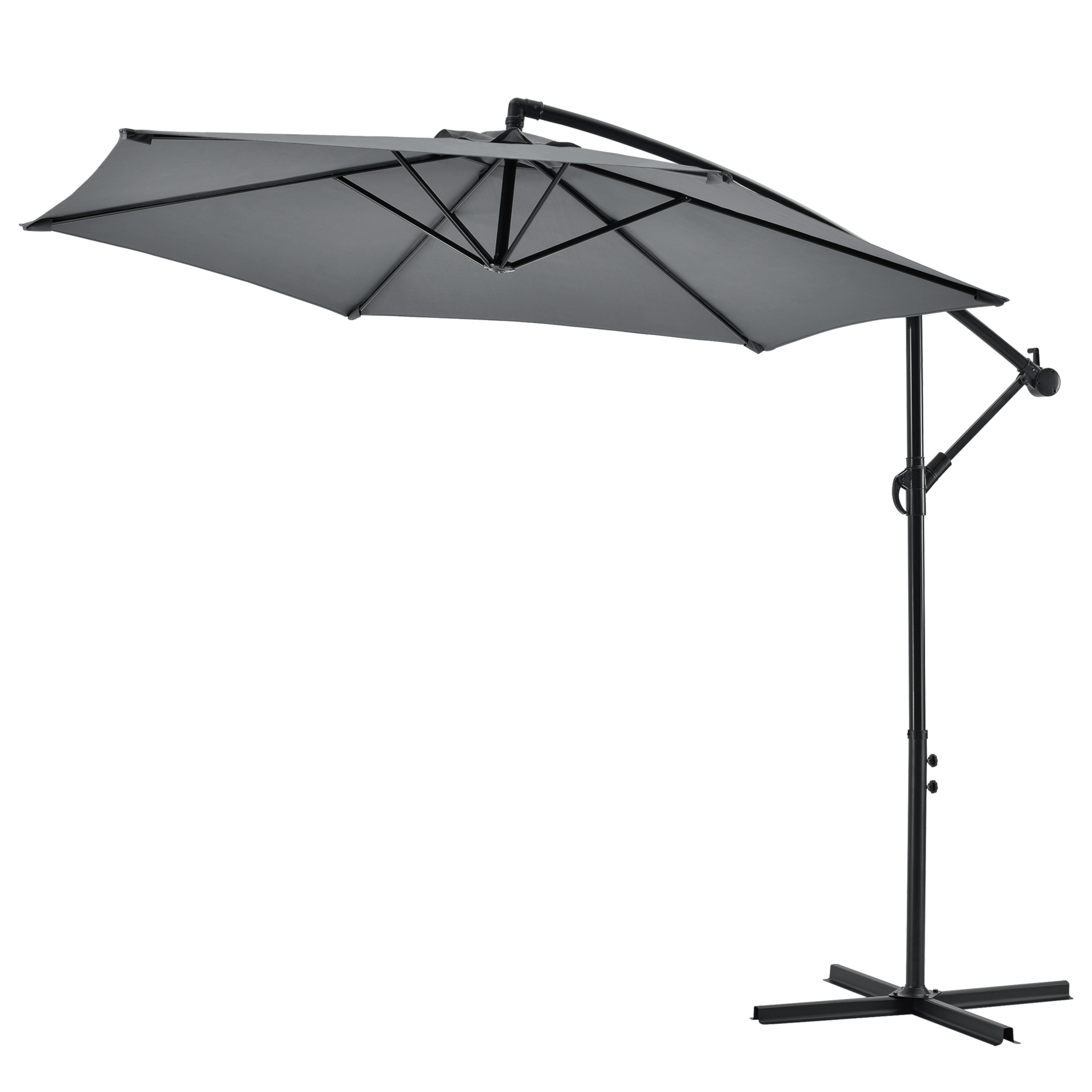 Sombrilla coLGante budva diámetro pantalla 270 cm ajustable gris [casa.pro]