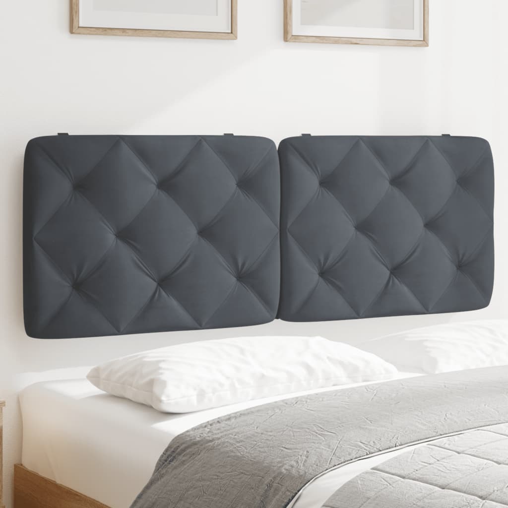 Cabecero de cama acolchado terciopelo gris oscuro 140 cm eso7534