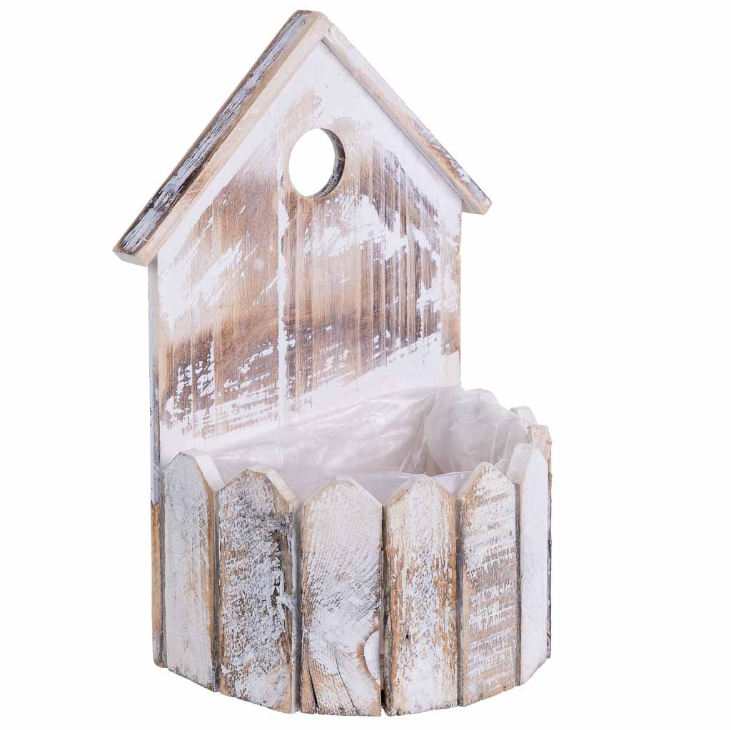 Soporte macetero de madera redondo 19x11x28/10h cm