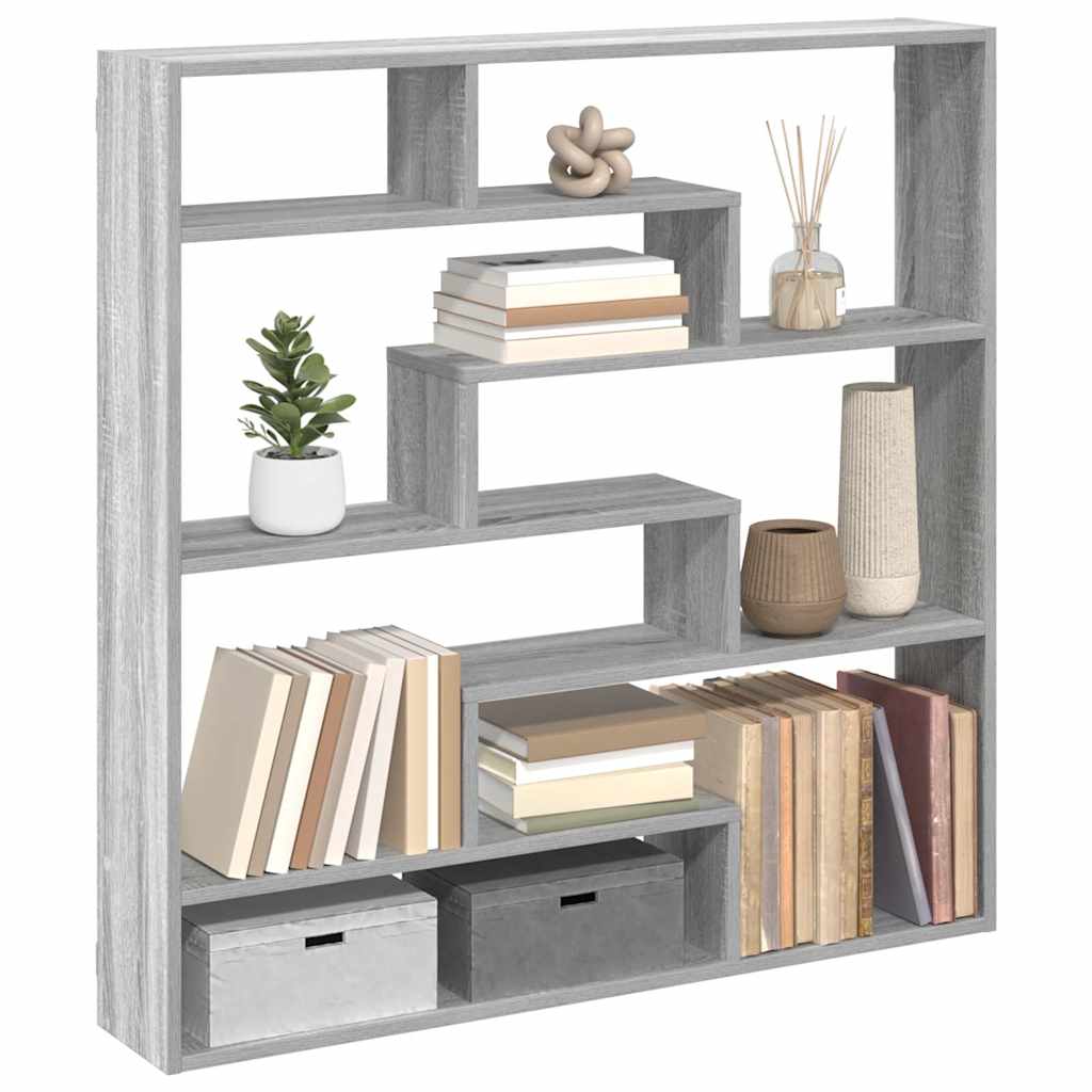 Estante cubo de pared 7 compartimentos madera gris sonoma