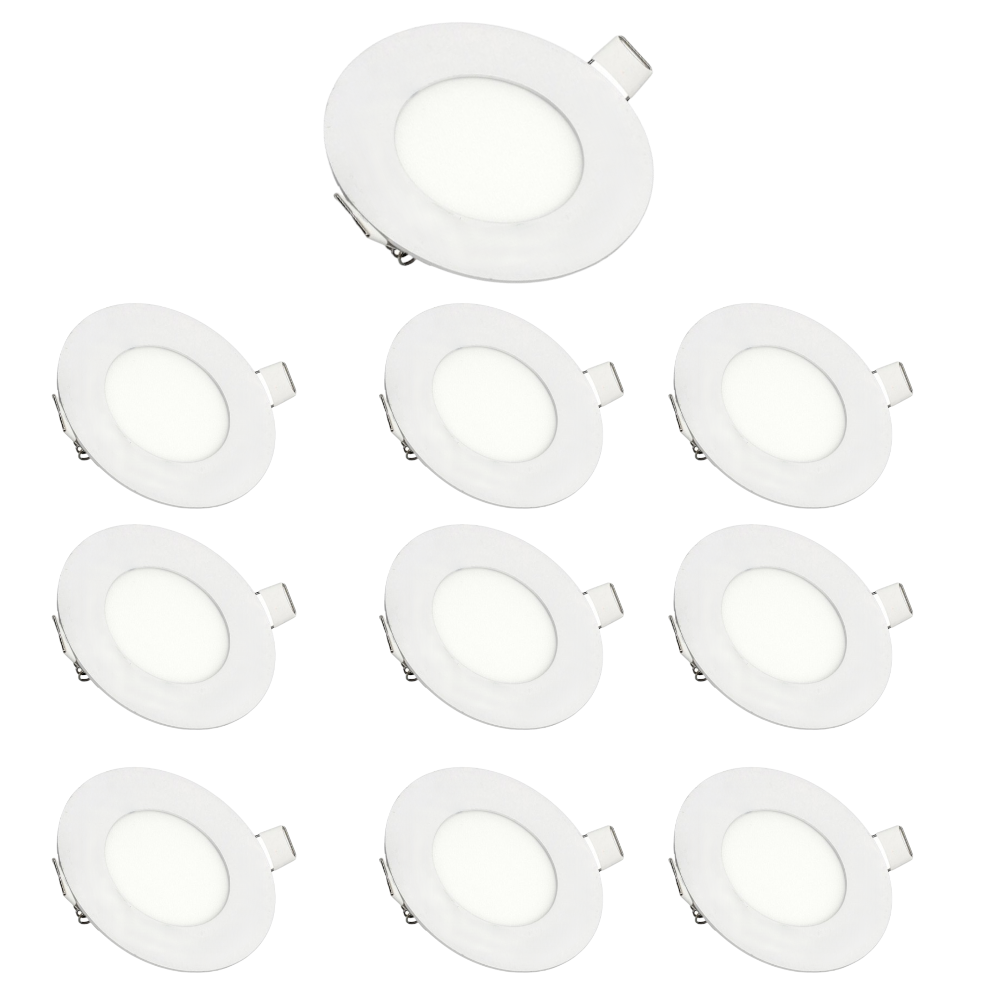 Pack x10 downlight LED 3w blanco neutro 4200k redondo empotrar blanco