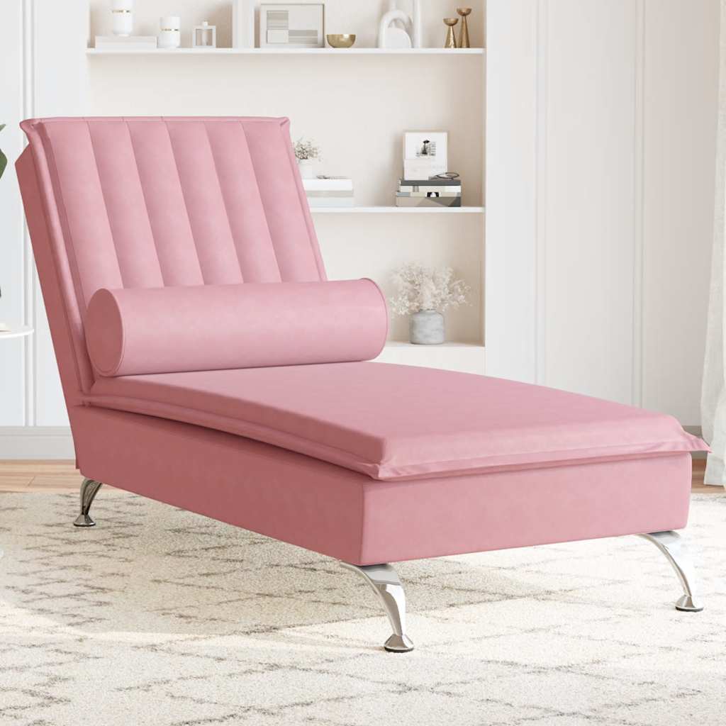 Sofá diván de masaje con cojín de terciopelo rosa oif314502