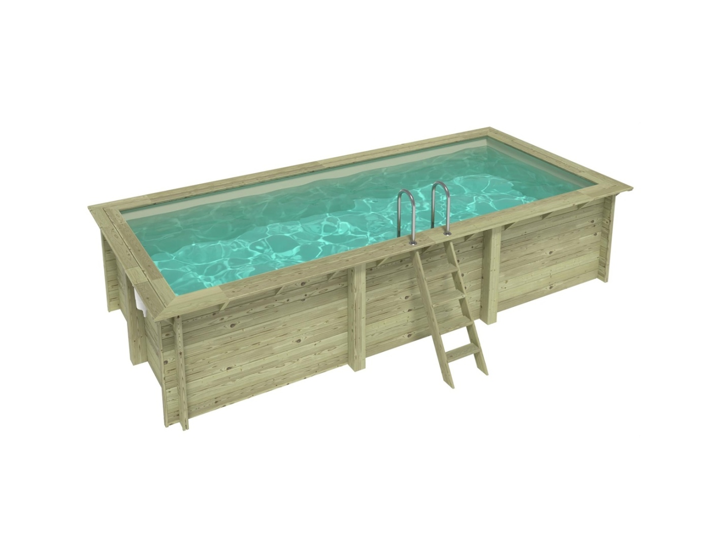 Piscina de madera aqua 6.1x2.85 – h.1.31, arena, con vigas ipn