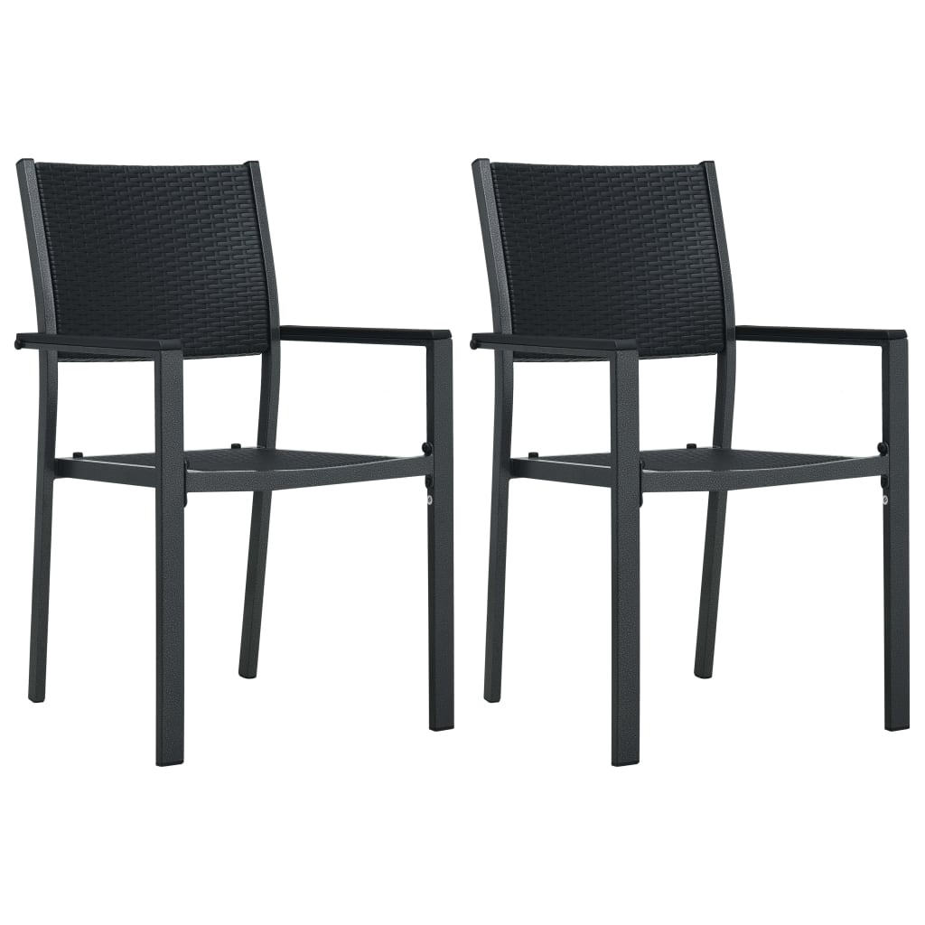 vidaXL sillas de jardín 2 unidades plástico con aspecto de ratán negro